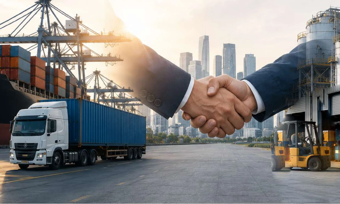 Ilustrasi kemitraan dalam layanan logistik